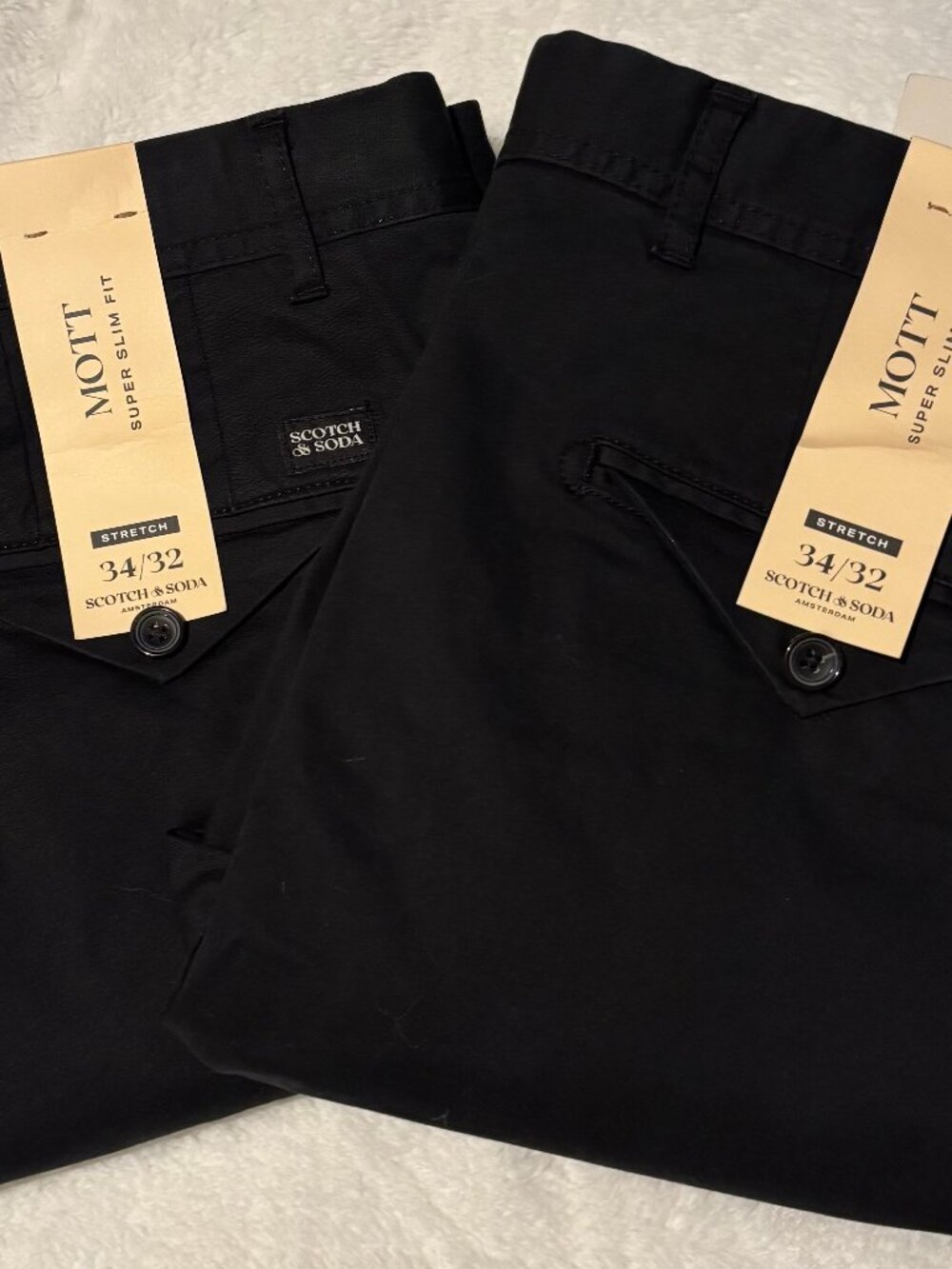 Scotch & Soda Mott Super Slim Stretch Chino – Black – New With Tags
